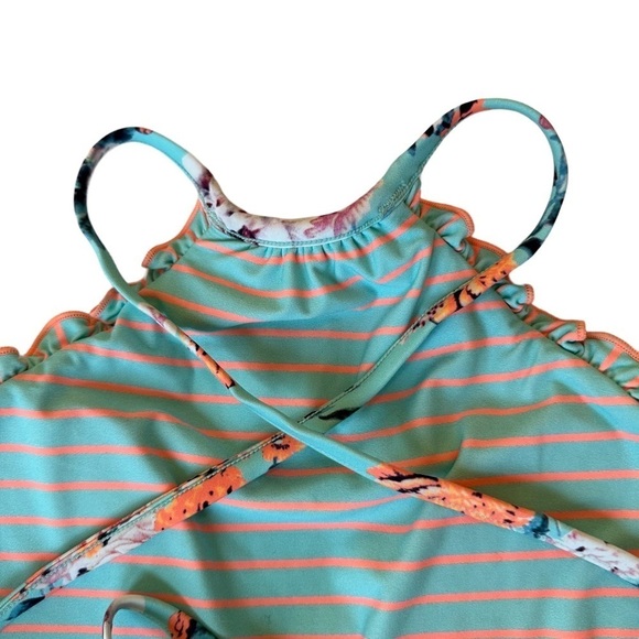 SeaFolly Vintage Wildflower Iceberg High Neck Reversible Bikini Top Sz 4… - Picture 10 of 16